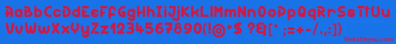 Holymolylight Font – Red Fonts on Blue Background