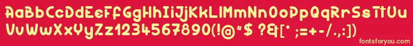 Holymolylight Font – Yellow Fonts on Red Background