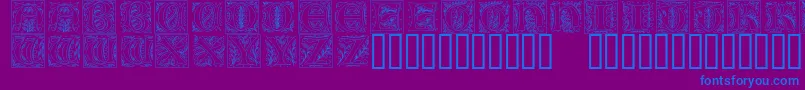 Fonte Gothicilluminate – fontes azuis em um fundo violeta
