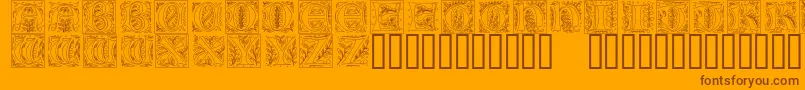 Saiba mais sobre a fonte Gothicilluminate Fonte Gothicilluminate – fontes marrons em um fundo laranja
