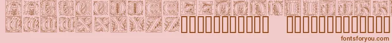 Gothicilluminate-Schriftart – Braune Schriften auf rosa Hintergrund
