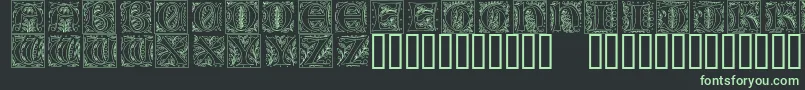 Gothicilluminate-fontti – vihreät fontit mustalla taustalla