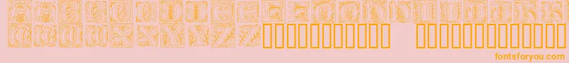 フォントGothicilluminate – オレンジの文字がピンクの背景にあります。