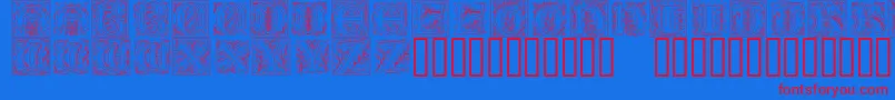 フォントGothicilluminate – 赤い文字の青い背景