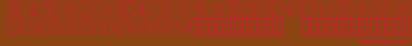 Gothicilluminate-Schriftart – Rote Schriften auf braunem Hintergrund