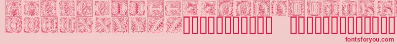Gothicilluminate-Schriftart – Rote Schriften auf rosa Hintergrund