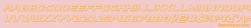 Usuzi3Dital-Schriftart – Orangefarbene Schriften auf rosa Hintergrund