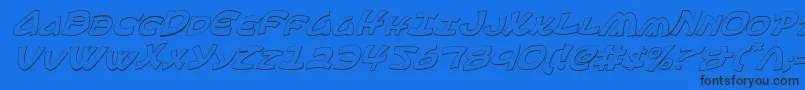 Ephesian3Di Font – Black Fonts on Blue Background