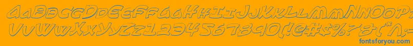 Ephesian3Di Font – Blue Fonts on Orange Background