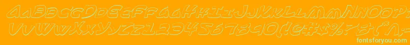 Ephesian3Di Font – Green Fonts on Orange Background