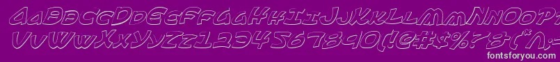 Ephesian3Di Font – Green Fonts on Purple Background