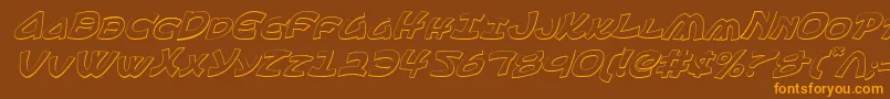 Ephesian3Di Font – Orange Fonts on Brown Background