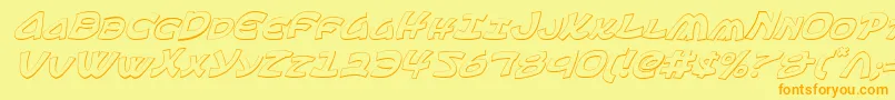 Ephesian3Di Font – Orange Fonts on Yellow Background