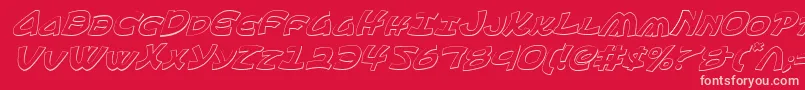 Ephesian3Di Font – Pink Fonts on Red Background
