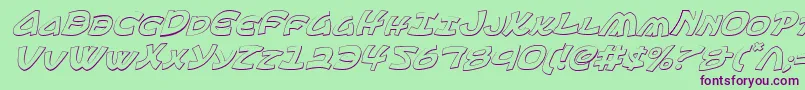 Ephesian3Di Font – Purple Fonts on Green Background