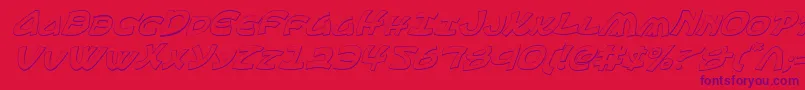 Fonte Ephesian3Di – fontes roxas em um fundo vermelho