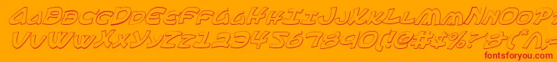 Ephesian3Di Font – Red Fonts on Orange Background