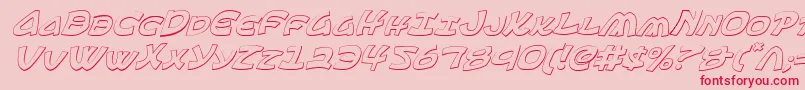 フォントEphesian3Di – ピンクの背景に赤い文字