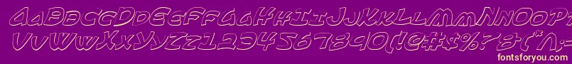 Ephesian3Di Font – Yellow Fonts on Purple Background