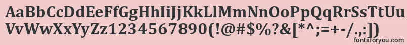 フォントCambriaBold – ピンクの背景に黒い文字