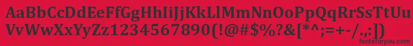 フォントCambriaBold – 赤い背景に黒い文字