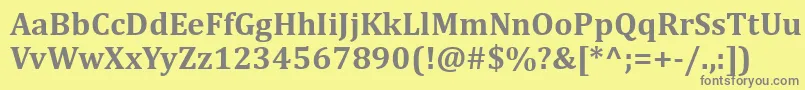 フォントCambriaBold – 黄色の背景に灰色の文字