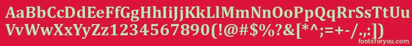 CambriaBold Font – Green Fonts on Red Background