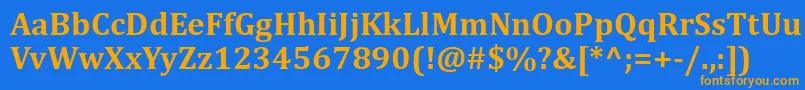 フォントCambriaBold – オレンジ色の文字が青い背景にあります。