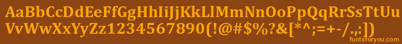 フォントCambriaBold – オレンジ色の文字が茶色の背景にあります。