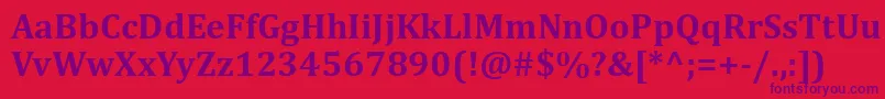 CambriaBold Font – Purple Fonts on Red Background