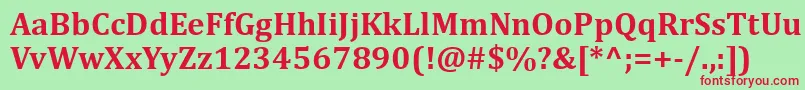 CambriaBold Font – Red Fonts on Green Background