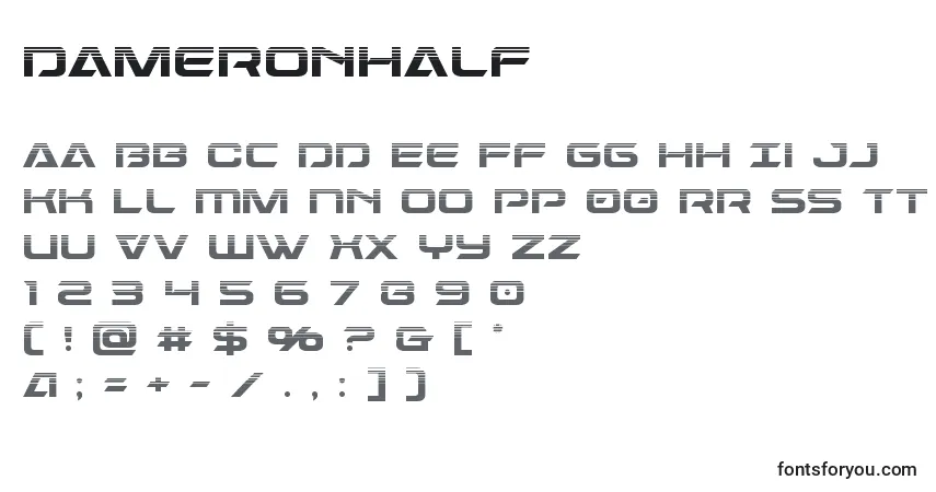 Schriftart Dameronhalf – Alphabet, Zahlen, spezielle Symbole