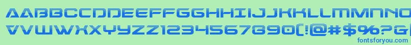 Dameronhalf-Schriftart – Blaue Schriften auf grünem Hintergrund