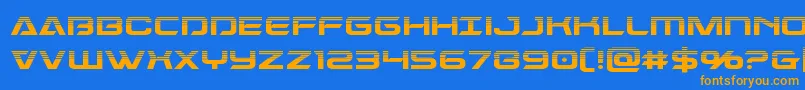 Dameronhalf Font – Orange Fonts on Blue Background