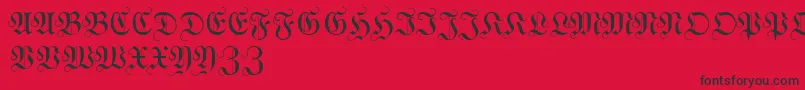WittewittmajusclesFlourish Font – Black Fonts on Red Background