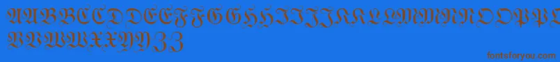 Подробнее о шрифте WittewittmajusclesFlourish Шрифт WittewittmajusclesFlourish – коричневые шрифты на синем фоне