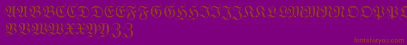 WittewittmajusclesFlourish-Schriftart – Braune Schriften auf violettem Hintergrund