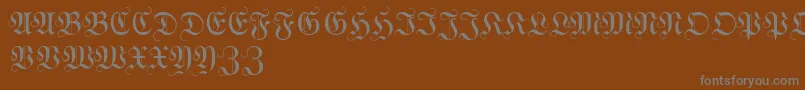 WittewittmajusclesFlourish Font – Gray Fonts on Brown Background