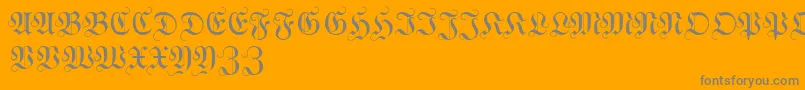 WittewittmajusclesFlourish Font – Gray Fonts on Orange Background