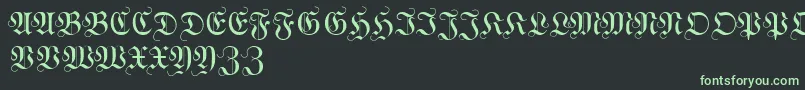 WittewittmajusclesFlourish Font – Green Fonts on Black Background