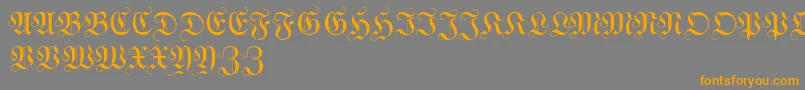 WittewittmajusclesFlourish Font – Orange Fonts on Gray Background
