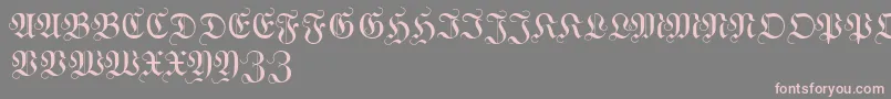 フォントWittewittmajusclesFlourish – 灰色の背景にピンクのフォント