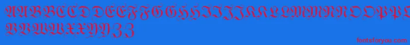 WittewittmajusclesFlourish Font – Red Fonts on Blue Background