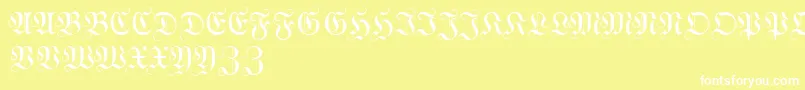 WittewittmajusclesFlourish Font – White Fonts on Yellow Background