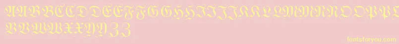 WittewittmajusclesFlourish Font – Yellow Fonts on Pink Background