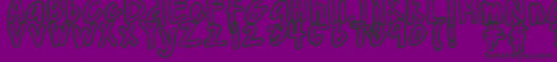 DjbWornAtTheKnees-fontti – mustat fontit violetilla taustalla