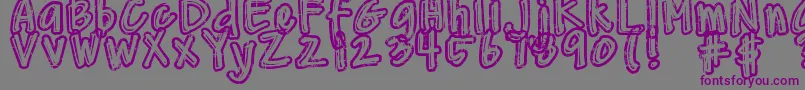 DjbWornAtTheKnees Font – Purple Fonts on Gray Background