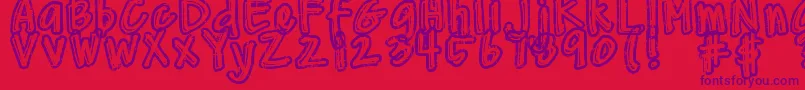 More about DjbWornAtTheKnees Font DjbWornAtTheKnees Font – Purple Fonts on Red Background