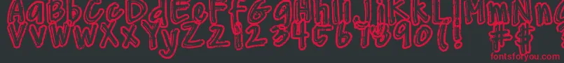 Weitere Informationen zur DjbWornAtTheKnees-Schriftart DjbWornAtTheKnees-Schriftart – Rote Schriften auf schwarzem Hintergrund