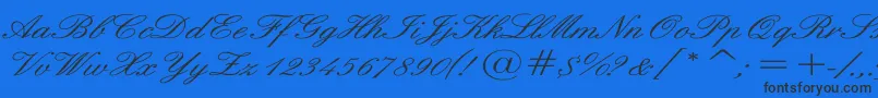 Шрифт EnglishWd – чёрные шрифты на синем фоне